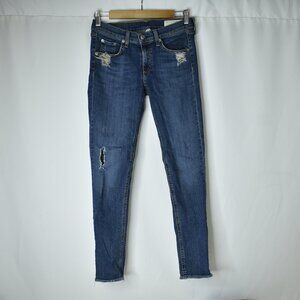 Rag & Bone Women's Jeans Mid Rise Skinny La Paz W1502K520LAP Distressed